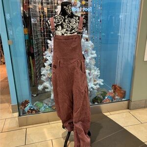 Stylish Pink Corduroy Overalls